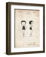 PP547-Vintage Parchment Betty Boop Patent Poster-Cole Borders-Framed Giclee Print