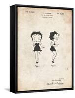 PP547-Vintage Parchment Betty Boop Patent Poster-Cole Borders-Framed Stretched Canvas