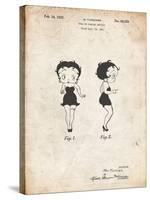 PP547-Vintage Parchment Betty Boop Patent Poster-Cole Borders-Stretched Canvas