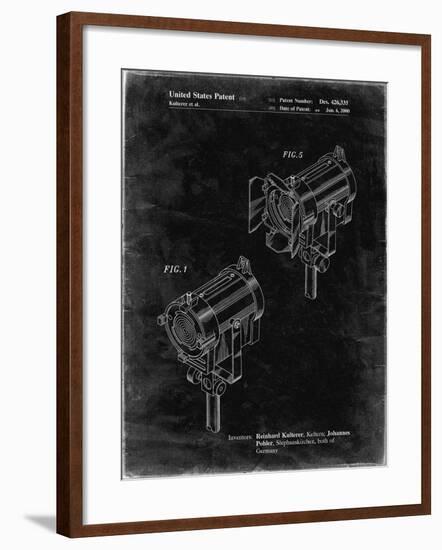 PP548-Black Grunge Stage Lighting Patent Poster-Cole Borders-Framed Giclee Print