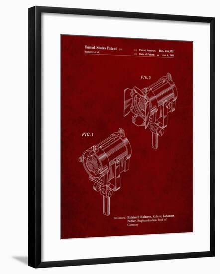 PP548-Burgundy Stage Lighting Patent Poster-Cole Borders-Framed Giclee Print
