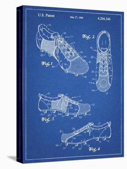 PP55-Blueprint Soccer Cleats Poster-Cole Borders-Stretched Canvas