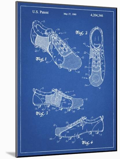PP55-Blueprint Soccer Cleats Poster-Cole Borders-Mounted Giclee Print
