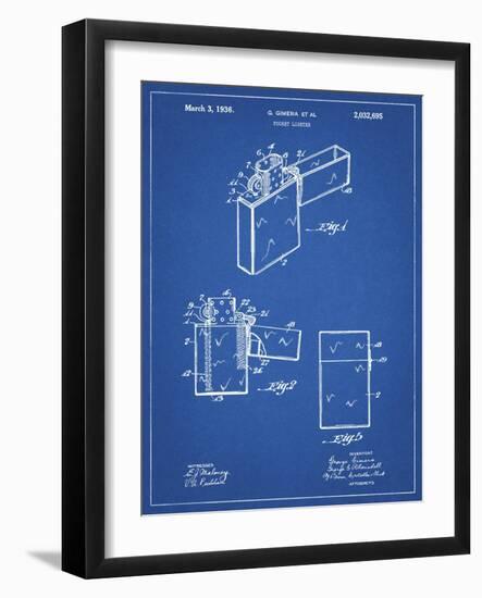 PP553-Blueprint Zippo Lighter Patent Poster-Cole Borders-Framed Giclee Print