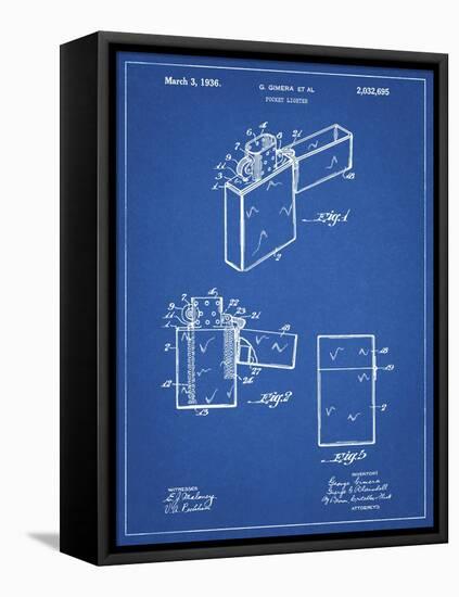 PP553-Blueprint Zippo Lighter Patent Poster-Cole Borders-Framed Stretched Canvas