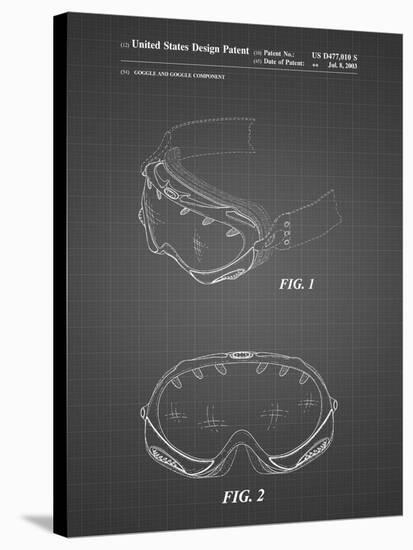 PP554-Black Grid Ski Goggles Patent Poster-Cole Borders-Stretched Canvas