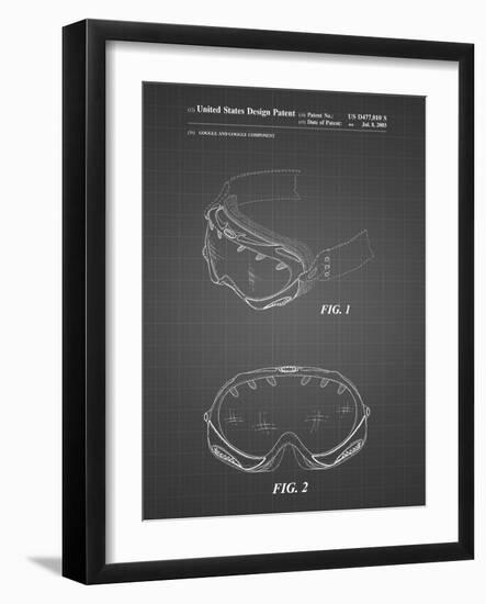 PP554-Black Grid Ski Goggles Patent Poster-Cole Borders-Framed Giclee Print