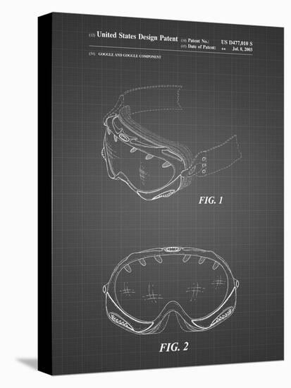 PP554-Black Grid Ski Goggles Patent Poster-Cole Borders-Stretched Canvas