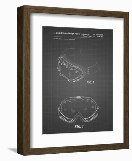 PP554-Black Grid Ski Goggles Patent Poster-Cole Borders-Framed Giclee Print