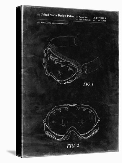 PP554-Black Grunge Ski Goggles Patent Poster-Cole Borders-Stretched Canvas