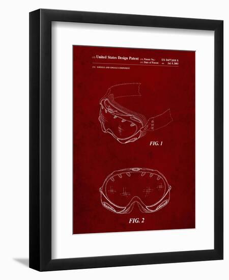 PP554-Burgundy Ski Goggles Patent Poster-Cole Borders-Framed Premium Giclee Print