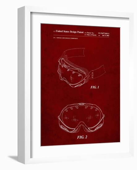 PP554-Burgundy Ski Goggles Patent Poster-Cole Borders-Framed Giclee Print