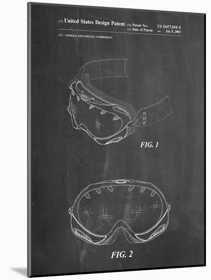 PP554-Chalkboard Ski Goggles Patent Poster-Cole Borders-Mounted Giclee Print