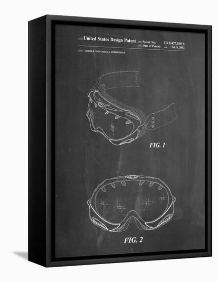 PP554-Chalkboard Ski Goggles Patent Poster-Cole Borders-Framed Stretched Canvas