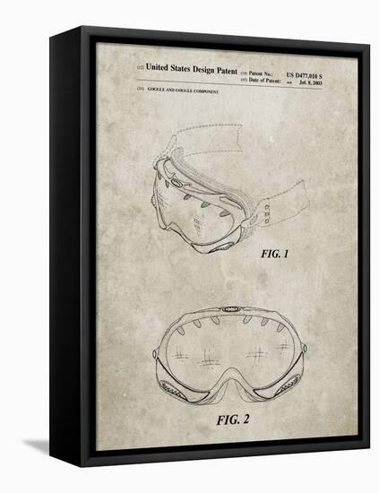 PP554-Sandstone Ski Goggles Patent Poster-Cole Borders-Framed Stretched Canvas