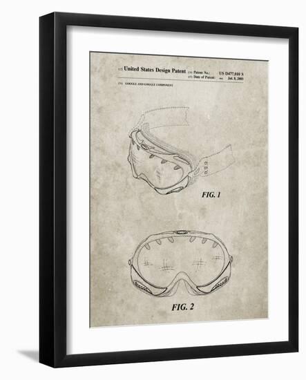 PP554-Sandstone Ski Goggles Patent Poster-Cole Borders-Framed Giclee Print