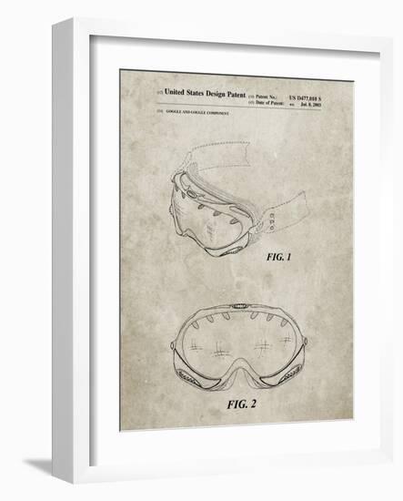 PP554-Sandstone Ski Goggles Patent Poster-Cole Borders-Framed Giclee Print