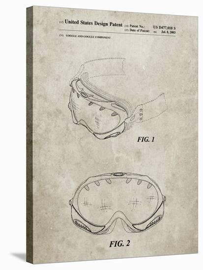 PP554-Sandstone Ski Goggles Patent Poster-Cole Borders-Stretched Canvas