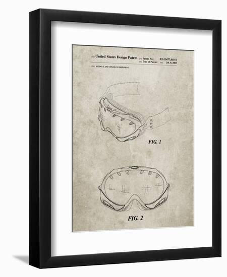 PP554-Sandstone Ski Goggles Patent Poster-Cole Borders-Framed Giclee Print