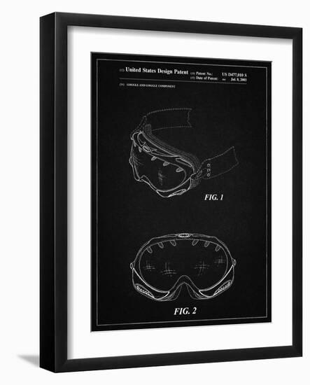 PP554-Vintage Black Ski Goggles Patent Poster-Cole Borders-Framed Giclee Print