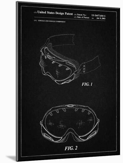 PP554-Vintage Black Ski Goggles Patent Poster-Cole Borders-Mounted Giclee Print