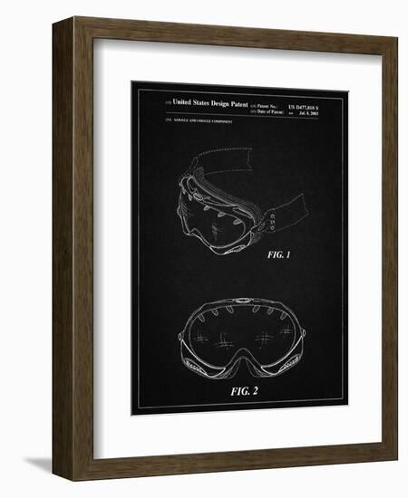 PP554-Vintage Black Ski Goggles Patent Poster-Cole Borders-Framed Giclee Print