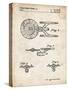 PP56-Vintage Parchment Starship Enterprise Patent Poster-Cole Borders-Stretched Canvas