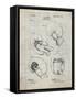 PP58-Antique Grid parchment Vintage Boxing Glove 1898 Patent Poster-Cole Borders-Framed Stretched Canvas