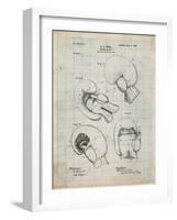 PP58-Antique Grid parchment Vintage Boxing Glove 1898 Patent Poster-Cole Borders-Framed Giclee Print