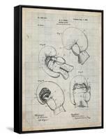 PP58-Antique Grid parchment Vintage Boxing Glove 1898 Patent Poster-Cole Borders-Framed Stretched Canvas