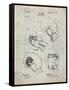 PP58-Antique Grid parchment Vintage Boxing Glove 1898 Patent Poster-Cole Borders-Framed Stretched Canvas