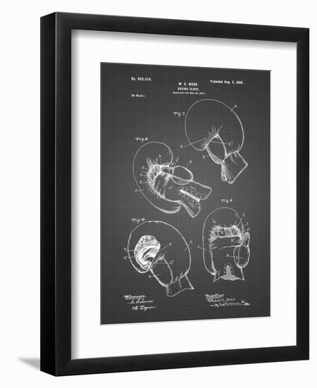 PP58-Black Grid Vintage Boxing Glove 1898 Patent Poster-Cole Borders-Framed Premium Giclee Print