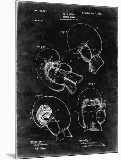 PP58-Black Grunge Vintage Boxing Glove 1898 Patent Poster-Cole Borders-Mounted Giclee Print