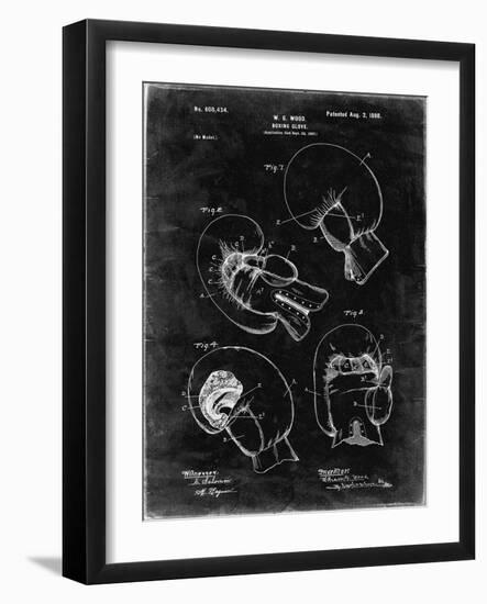 PP58-Black Grunge Vintage Boxing Glove 1898 Patent Poster-Cole Borders-Framed Giclee Print