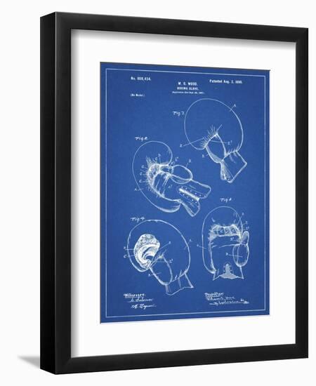 PP58-Blueprint Vintage Boxing Glove 1898 Patent Poster-Cole Borders-Framed Premium Giclee Print