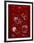 PP58-Burgundy Vintage Boxing Glove 1898 Patent Poster-Cole Borders-Framed Giclee Print