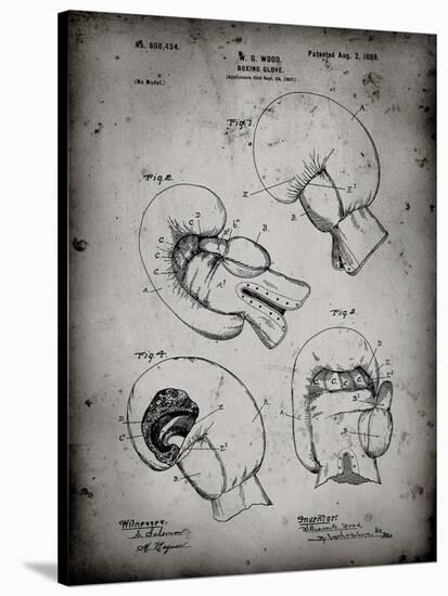 PP58-Faded Grey Vintage Boxing Glove 1898 Patent Poster-Cole Borders-Stretched Canvas