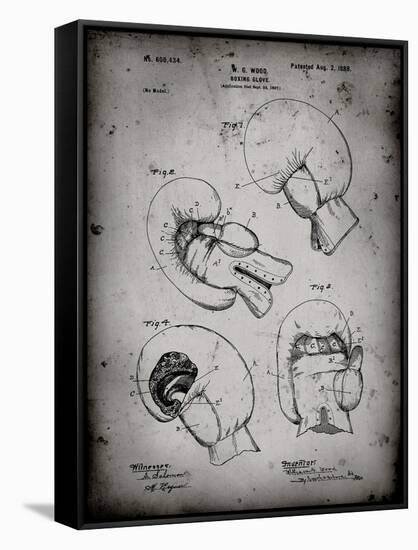 PP58-Faded Grey Vintage Boxing Glove 1898 Patent Poster-Cole Borders-Framed Stretched Canvas
