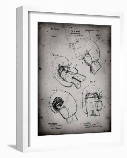 PP58-Faded Grey Vintage Boxing Glove 1898 Patent Poster-Cole Borders-Framed Giclee Print