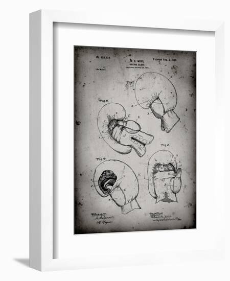 PP58-Faded Grey Vintage Boxing Glove 1898 Patent Poster-Cole Borders-Framed Giclee Print