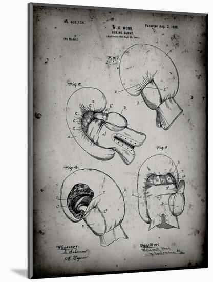 PP58-Faded Grey Vintage Boxing Glove 1898 Patent Poster-Cole Borders-Mounted Giclee Print