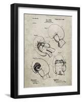 PP58-Sandstone Vintage Boxing Glove 1898 Patent Poster-Cole Borders-Framed Giclee Print