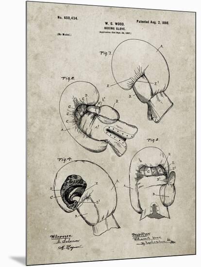PP58-Sandstone Vintage Boxing Glove 1898 Patent Poster-Cole Borders-Mounted Giclee Print