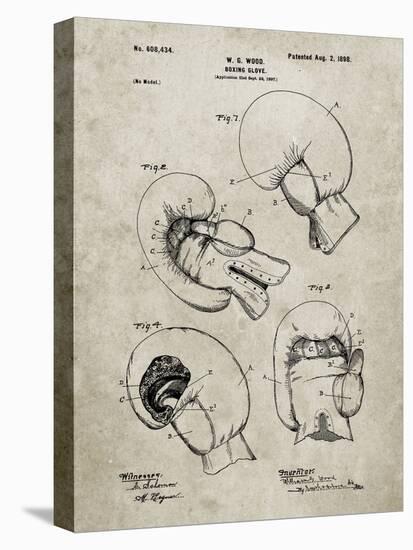 PP58-Sandstone Vintage Boxing Glove 1898 Patent Poster-Cole Borders-Stretched Canvas