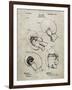 PP58-Sandstone Vintage Boxing Glove 1898 Patent Poster-Cole Borders-Framed Giclee Print