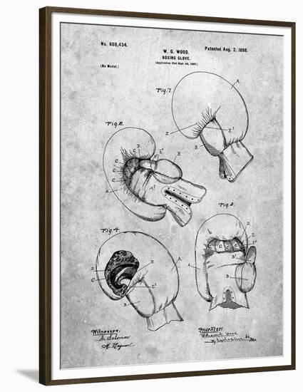 PP58-Slate Vintage Boxing Glove 1898 Patent Poster-Cole Borders-Framed Premium Giclee Print