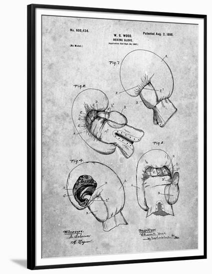 PP58-Slate Vintage Boxing Glove 1898 Patent Poster-Cole Borders-Framed Premium Giclee Print