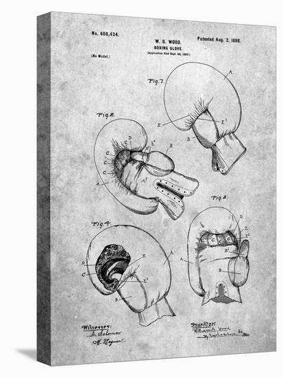 PP58-Slate Vintage Boxing Glove 1898 Patent Poster-Cole Borders-Stretched Canvas