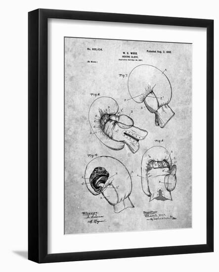 PP58-Slate Vintage Boxing Glove 1898 Patent Poster-Cole Borders-Framed Giclee Print