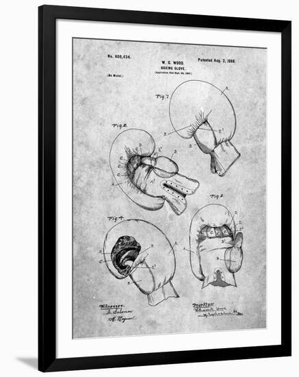 PP58-Slate Vintage Boxing Glove 1898 Patent Poster-Cole Borders-Framed Giclee Print